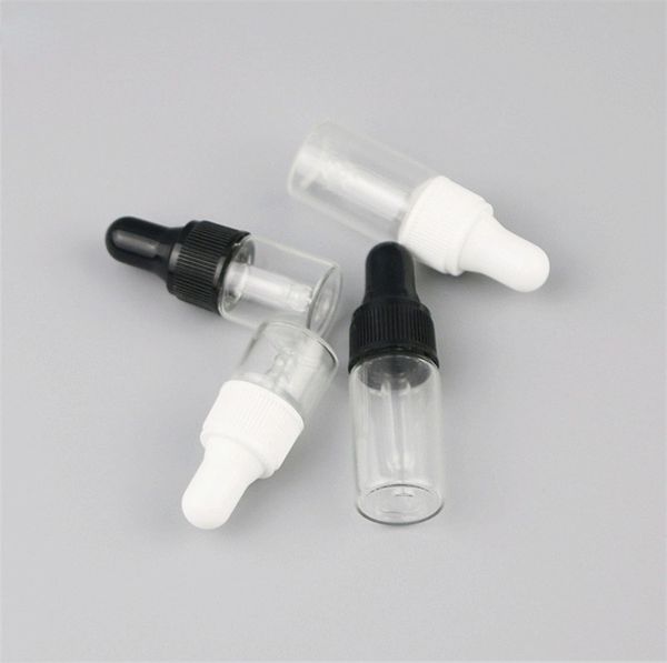 1 ml 2 ml 3 ml 4 ml 5 ml bouteille en verre clair huile essentielle sérum avec compte-gouttes flacons de parfum réactif pipette liquide rechargeable parfum cosmétiques conteneur de voyage