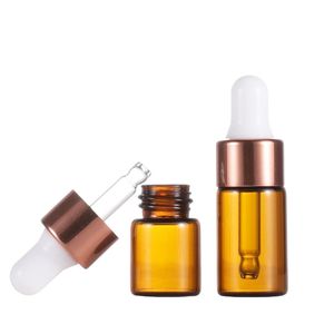 1 ml 2 ml 3 ml 5 ml Ambre Clair Mini Verre Flacon compte-gouttes Échantillon Huile Essentielle Parfum Flacon Minuscule