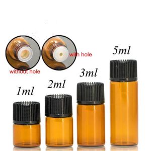 1 ml 2 ml 3 ml 5 ml Amber Mini Glazen Fles Essentiële Olie Display Flacon Kleine Parfum Monster container B028 LL