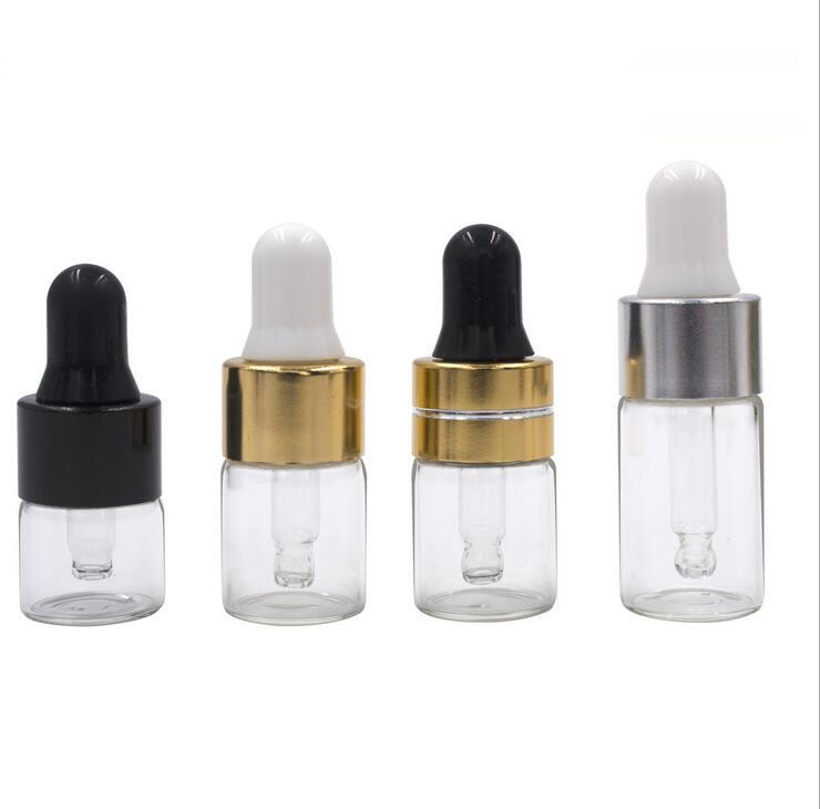 1ml 2ml 3ml Amber Dropper Mini Glasflaska Essentiell Olja Display Injektionsflaska Små serum Parfym Brown Provbehållare