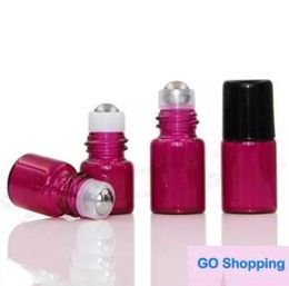 1 ML 2 ML 3 ML Lege Amber Glas Essentiële olie Roll On Fles met Rvs Metalen Bal voor parfum Oliën Groothandel