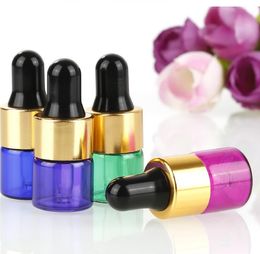 1 ml 2 ml 3ML lege glazen cosmetische essentiële oliefles, diy elegante vloeibare druppelaar fles, etherische olie fles # 202176