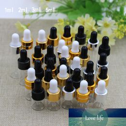 1 ml 2 ml 3 ml mini glazen druppelaar fles etherische olie display flesjes, kleine serum parfum transparante glazen monster container