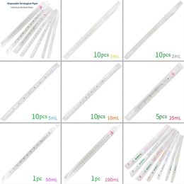 1 ml 2 ml 5 ml 10 ml 25 ml 50 ml Pipet sérologique jetable Pipet gradué en plastique stérilisé stérilisé