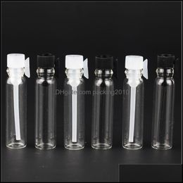 1 ml 2 ml L vidrio por vial de aceite esencial transparente Mini tubo viaje gramo tamaño cosmético probador vacío botella transparente para muestra. entrega directa 2
