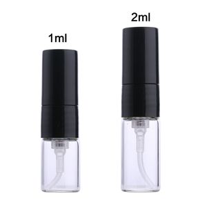 1 ml 2 ml Parfum Bouteille en verre en verre noir