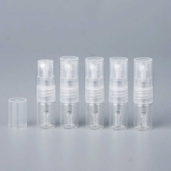 Emballage de parfum en verre Transparent 1ml 2ml, petit flacon d'échantillon, Mini flacon pulvérisateur Portable, 100 pièces CX220111