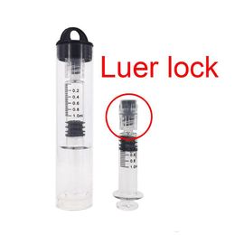 Seringue en verre de 1ml, réservoir d'huile épais, Luer Lock, tête Luer, outil de remplissage d'huile d'injection, cartouche avec emballage en Tube en plastique