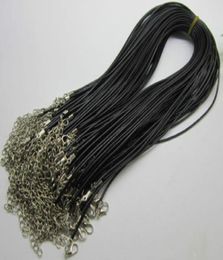 1 mm 15 mm 2 mm 3 mm 100pcs Black A réglable Cordon de collier en cuir réel authentique pour la chaîne de bijoux artisanaux DIY 18039039 avec LOBST7014691