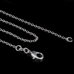 1mm Chaîne Collier 925 Timbre Bijoux En Argent Sterling pour Hommes DIY Mode Femmes Cadeaux Lien Rolo O Chaînes avec Fermoirs De Homard 16 18-24 Pouces