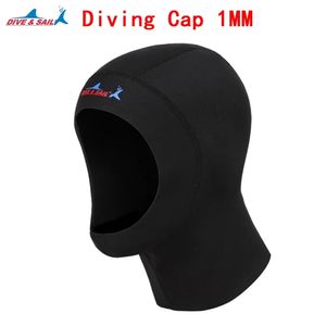 Capeur de plongée sous-marine de 1 mm Néoprène Protéger le chapeau de baignade des cheveux avec un équipement de plongée avec tuba couverture de manche Natation 240403