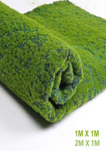 Alfombra de césped Artificial verde, 1M x 1M, 2M x 1M, alfombras de césped falso, musgo de jardín para el hogar, decoración de boda, 10291544163