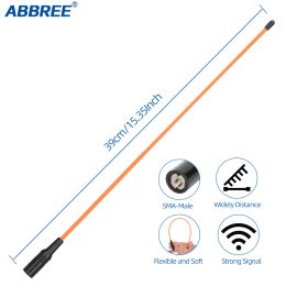 1or 2pcs Abbree AR-771C Antenne masculine SMA 2m / 70 cm Antenne radio à main dual Band 15,3 pouces Antenne Whip for Walkie Talkie
