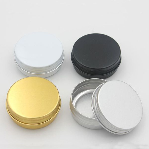 Bouteille cosmétique en aluminium 1Oz/30ml, couvercle à vis, pot rond en aluminium, boîtes de maquillage vides pour baume à lèvres, conteneur de cosmétiques Naads