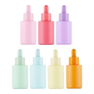 Bouteilles de parfum d'huile essentielle 1oz 30ml, bouteilles de Pipette de réactif liquide en verre coloré, compte-gouttes pour les yeux, bouteille d'aromathérapie Xttjo