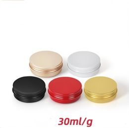 1oz/30 ml ronde aluminium doos blikjes fles Jar schroefdop deksel opslag baard lippenbalsemolie 30 g leeg metaal lege blik potten sn914