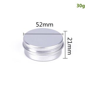 1oz/30 ml ronde aluminium lippenbalsemitjes met schroefdeksels - zilveren cosmetische monstercontainers - metaal lege blikken reisopslag tinnen potten voor kruiden, snoepjes of ambachten