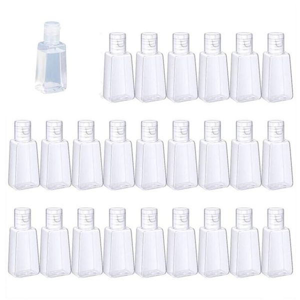 Bouteille en plastique vide transparente de 30 ml 60 ml avec bouchon à rabat contenants de voyage cosmétiques bouteilles de toilette rechargeables pour désinfectant pour les mains