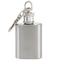 1oz Hip Flask Bar en acier inoxydable Outils Porte-clés Mini Portable Bouteille de vin en plein air Bouchon à vis Whisky Liqueur Alcool Flagon Keyring7991765