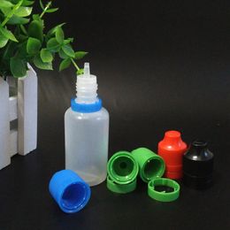 1OZ PE-druppeltjes voor E Liquid 30ml Plastic Flessen met gekleurde Sabotage Lege Kindbewijs Caps Lege Flessen