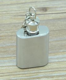 1 oz en acier inoxydable flacon avec porte-clés extérieur portable mini flacon de poche flacon de vin whisky alcool alcool liqueur flacon 8944885