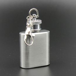 1 oz roestvrijstalen mini hipfles met sleutelhanger hoge kwaliteit draagbare pocket flagon wijn potten persoonlijk logo is beschikbaar BH4120 TYJ