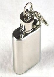 Mini flacon de hanche en acier inoxydable de 1 oz avec porte-clés bouteille de vin en plein air de fête portable avec porte-clés 7451306