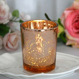 1P gouden zilveren kaarsenhouders Mercury Glass Tealight Holder Votief Candle Cup voor Home Decor Wedding Centerpieces Party Supplies