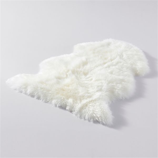 1P Tapis en peau de mouton naturel Tapis en laine véritable Tapis de chambre blanche et tapis en peau de mouton Chaise lit canapé couverture en laine épaisse pour bébé 201225