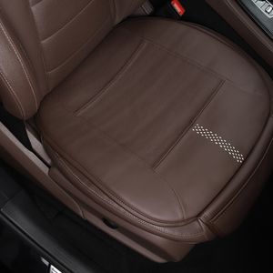 1 paquet de coussin de siège de voiture respirant intérieur housse de siège coussin pour fournitures automobiles chaise de bureau avec tapis universel en cuir NAPPA marron