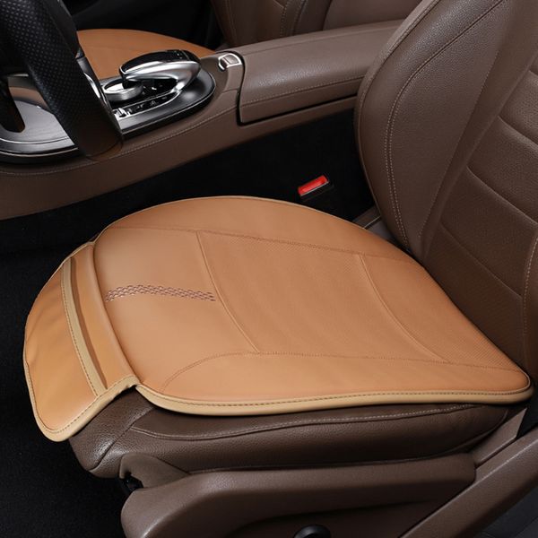 1 paquet de coussin de siège de voiture respirant intérieur housse de siège coussin universel pour fournitures automobiles chaise de bureau avec tapis en cuir NAPPA marron