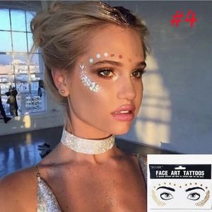 1Pack Face Flash Tattoo Festival Party Body Glitter Face Art Sticker Eye Decals Oogschaduw Spreckles Concealer Dot Patroon 240408