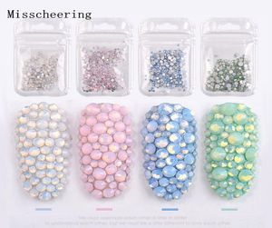 1 paquet de tailles mixtes SS4SS20 cristal coloré opale Nail Art strass décorations paillettes gemmes 3D manucure livres accessoires outils C3571019