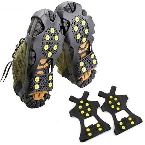 1 paire 10 Crampons anti-dérapant neige pince à glace chaussure d'escalade Crampons poignées Crampons couvre-chaussures Crampons chaussures à Crampons SML 240105