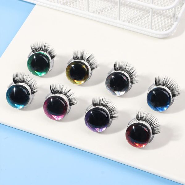 1pair 20mm Plastic Doll Eyes Sénalisation 3D COULEURS OEURS GLITTERS AVEC LES CEES POUR CROCHET TOY