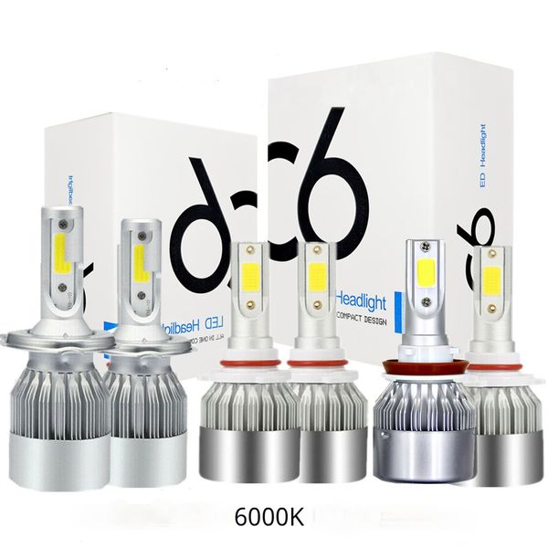 C6 faro de coche luz de alta concentración H11 H4 H7 H13 H3 bombilla de faros LED Auto modificado Super brillante 6000K