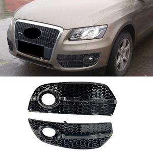 1 Paar Auto Voorbumper Mistlamp Lamp Cover Honingraat Grille Grill Glanzend Zwart Voor Audi Q5 2009 2010 2011 2012 Auto Accessoires