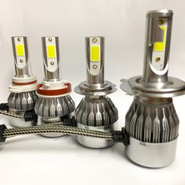 1 paire d'ampoules de phares de voiture LED H1 H4 H7 H8 H11 Auto C6 ampoules HB4 H27 8000LM 6000K 36W lumière de voiture universelle Canbus