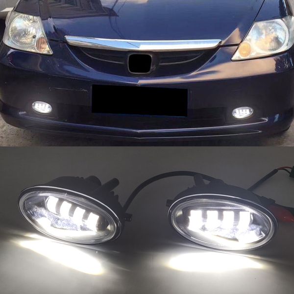 1pair Coche LED luz de niebla para Honda Jazz FIT 2012-2014 para Civic 2009-2015 para CIVIC 2009-2015 para Accord 2008-2013 Lámpara de niebla DRL Luz de funcionamiento diurno
