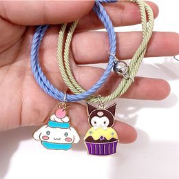 1 paire dessin animé gâteau chien Kuromi cheveux corde créative magnétique Attraction bandeaux pour fille nœud papillon bandeaux élastique cheveux cravate accessoires 2279