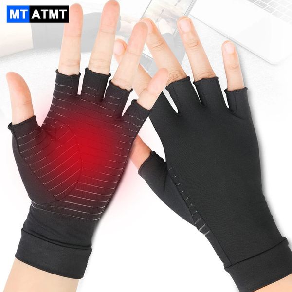 1 paire de gants de Compression pour l'arthrite pour hommes, soulagement des douleurs articulaires, gants de thérapie antidérapants, attelle demi-doigt, Support de poignet 240318