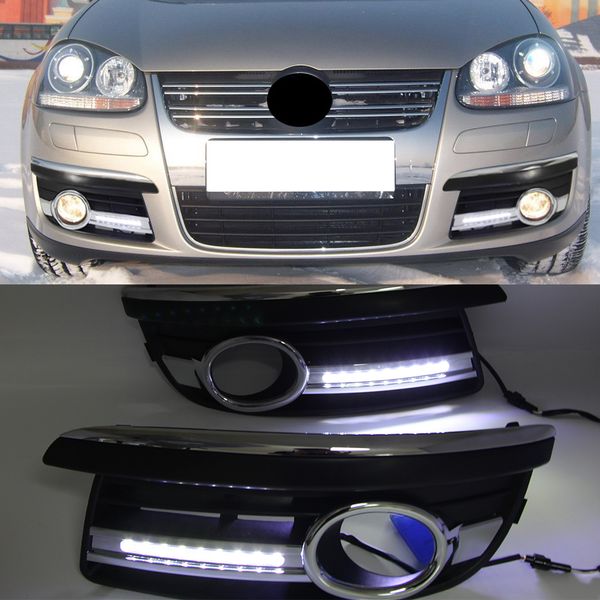 1Pair DRL Luces de carreras diurnas L￡mpara Fog de la l￡mpara D￭a para VW Jetta 5 A5 Mk5 Sagitar 2005 2006 2007 2008 2009 2010