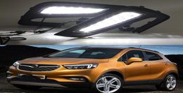 1Pair DRL voor Buick Encore Opel Mokka 2017 Daylight Car LED DRL Day Time Runder Lights Fog hoofdlamp Cover 9258222