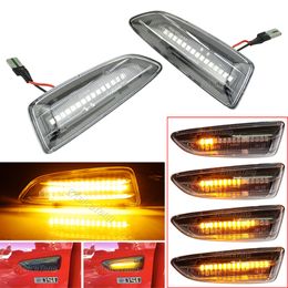 1pair dynamic flowing blinker lampe led marqueur latérale de virage de virage pour opel zafira tourer astra j k buick règne accessoire de voiture