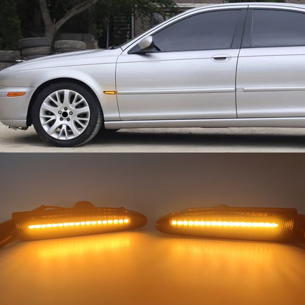 1 par de luces LED de posición lateral dinámicas para Jaguar X-TYPE 2002 2003 2004 2005 2006 2007 2008 2009 lámpara de señal de giro de flecha