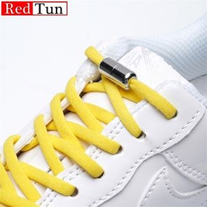 1Pair Elastic No Tie Shoelaces Semicircle Shoe Leters voor kinderen en volwassen sneakers Snel Lazy Metal Lock Laces Shoe Strings 220713