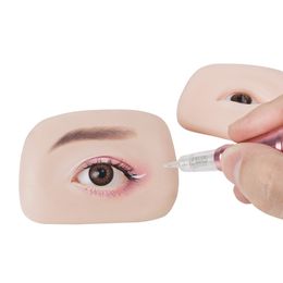 1 paio di tappetini per la pratica della pelle in silicone microblading per sopracciglia Modello Tattoo trucco permanente Soft Eyes Model With Eyeball