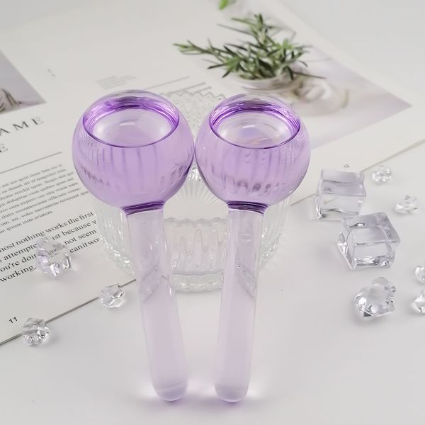 1 paire d'outils de massage du visage globe de glace pour le visage globes de refroidissement rouleau de lunettes de vague d'eau boule pour les poches et les cernes beauté soins de la peau