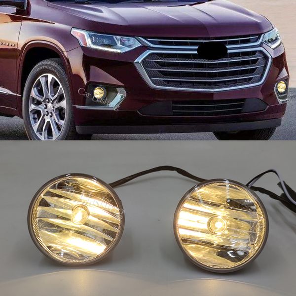 1 par de niebla luz lámpara de conducción ensamblaje para Chevrolet Chevy Traverse 2018 2018 2020 Kit de cableado faros faros Funda de la lámpara