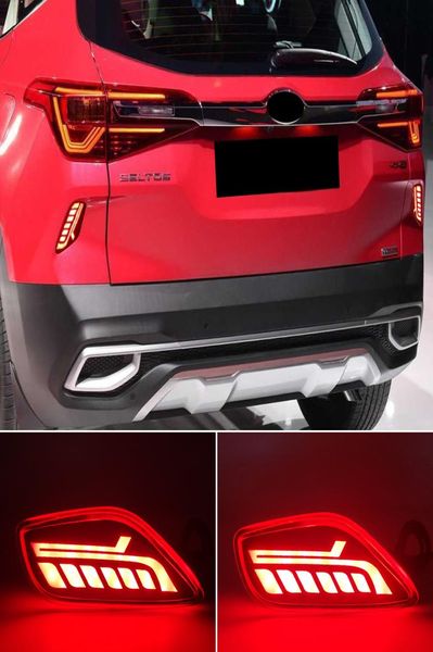 1 paire pour Kia Seltos 2019 2020 2021 voiture LED réflecteur feu arrière pare-chocs arrière feu antibrouillard arrière feu stop clignotant 7624735